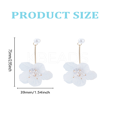 1 Pair Flower Alloy Dangle Stud Earrings EJEW-LP0007-085-1