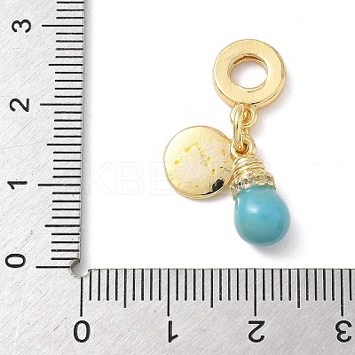 Brass Micro Pave Clear Cubic Zirconia European Dangle Charms KK-D502-11G-1