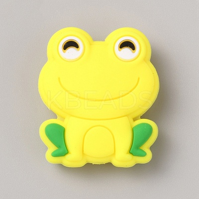 Frog Food Grade Eco-Friendly Silicone Focal Beads LS-SIL-WH0006-29B-1