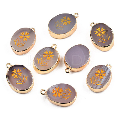 Natural Agate Pendants G-N326-154E-1