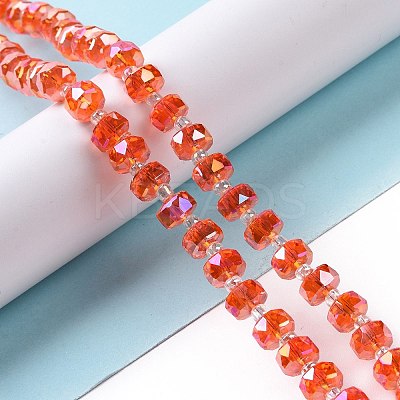 Transparent Electroplate Glass Beads Strands GLAA-E036-01B-1