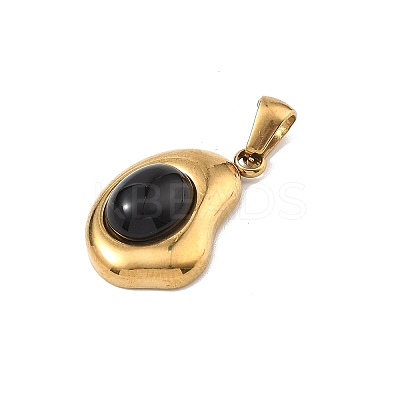 Natural Black Onyx(Dyed & Heated) Pendants G-C278-01G-12-1