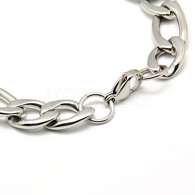 Tarnish Resistant Trendy 304 Stainless Steel Figaro Chain Bracelets LS-STAS-A028-B018P-1
