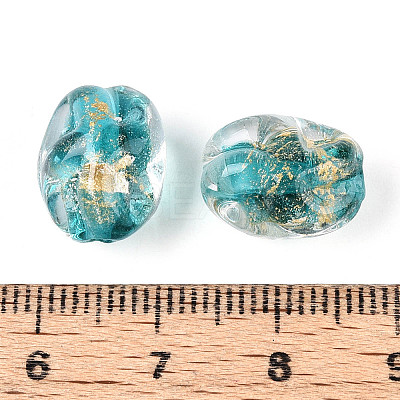 Handmade Gold & Silver Foil Glass Beads FOIL-N030-02E-1