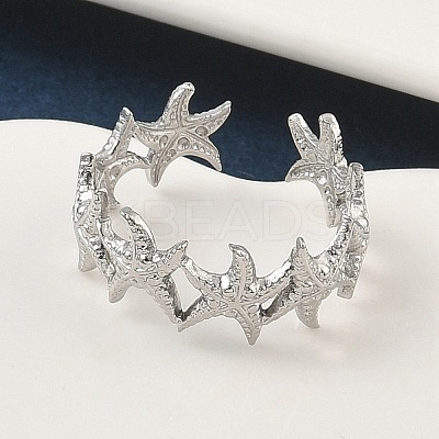 304 Stainless Steel Open Cuff Rings for Women RJEW-A079-03C-P-1