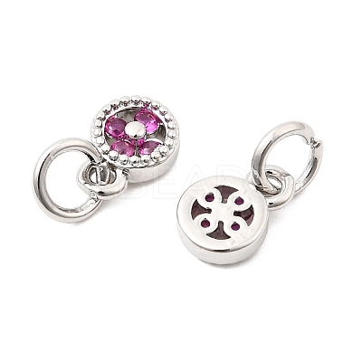 Brass Micro Pave Cubic Zirconia Pendants KK-Z147-01P-01-1