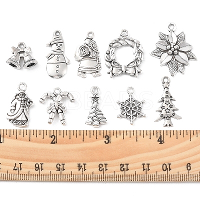40Pcs 10 Styles Christmas Theme Alloy Pendants FIND-FS0001-50-1