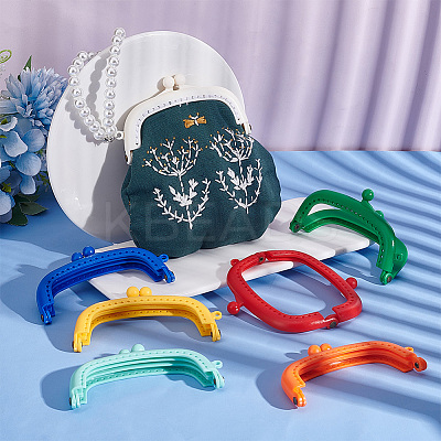 10Pcs 10 Colors Plastic Kiss Lock Purse Frames FIND-PH0007-42-1
