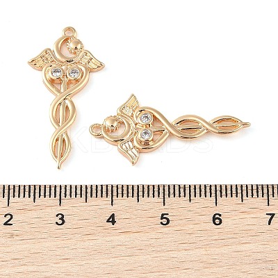Brass Micro Pave Clear Cubic Zirconia Pendants KK-Q816-16G-1
