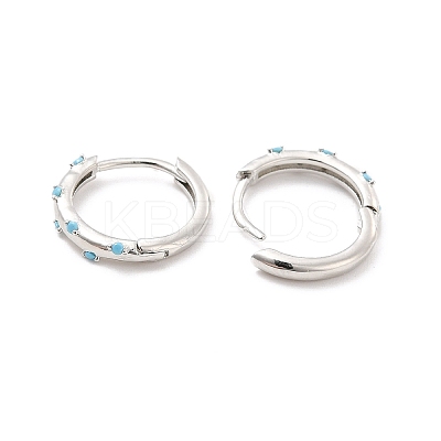 Cubic Zirconia Hoop Earrings EJEW-P213-20P-1