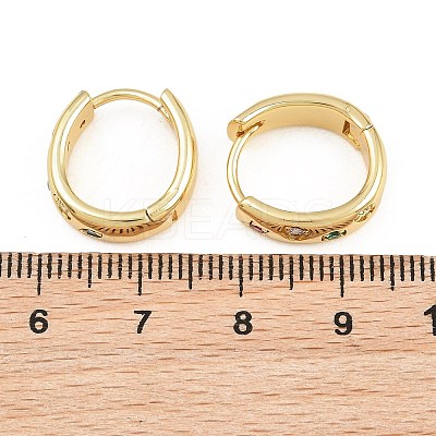 Brass Micro Pave Cubic Zirconia Hoop Earrings KK-CBA8324-01G-1