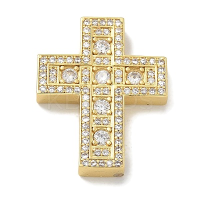 Rack Plating Brass Micro Pave Cubic Zirconia Pendants KK-L224-063G-1
