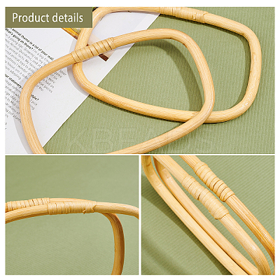 4Pcs 2 Colors Rattan Woven Bag Handles FIND-PH0004-96-1