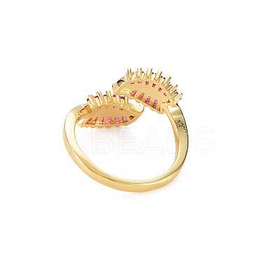 Brass Micro Pave Cubic Zirconia Cuff Rings RJEW-S045-152-1