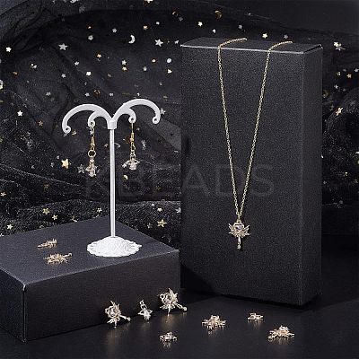 20Pcs 2 Style Rack Plating Brass Micro Pave Clear Cubic Zirconia Pendants KK-FH0004-22-1