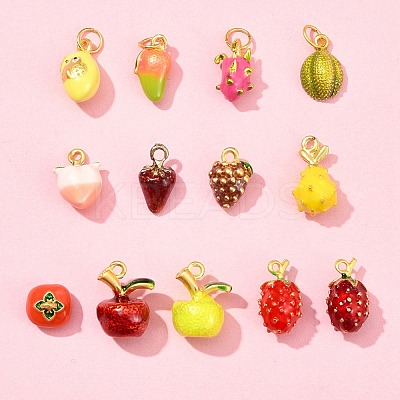 13Pcs 13 Styles Alloy Enamel Pendants FIND-FS0002-40-1