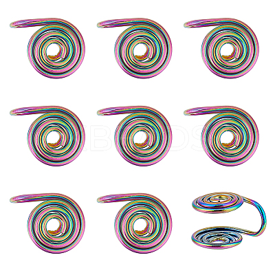 10Pcs Stainless Steel Spiral Pad Cuff Earrings EJEW-HS0001-03RC-1