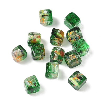 Baking Paint Handmade Gold Sand Lampwork Beads LAMP-P072-01A-06-1