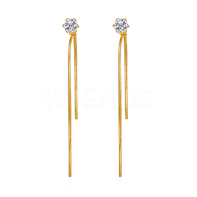 Elegant Stainless Steel Flat Round Tassel Stud Earrings BX2341-2-1
