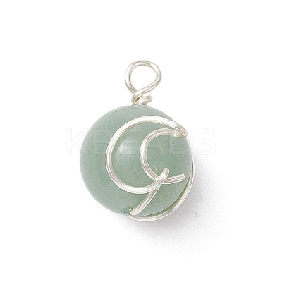 Copper Wired Gemstone Pendants PALLOY-JF02921-1