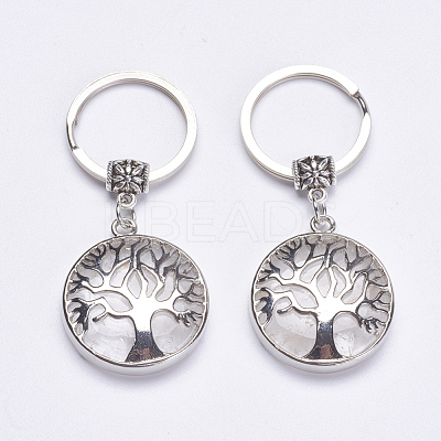 Natural Quartz Crystal Keychain KEYC-G043-C07-1