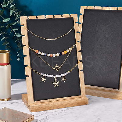 2 Bags Bamboo Wood Multiple Necklace Display Stands NDIS-PH0001-10C-1