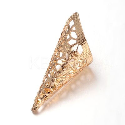 Apetalous Filigree Brass Bead Cones X-KK-N0089-02KCG-1