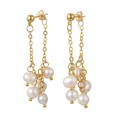 304 Stainless Steel Dangle Stud Earrings EJEW-JE06959-1