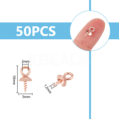 50Pcs 304 Stainless Steel Screw Eye Pin Peg Bails STAS-UN0054-51-1