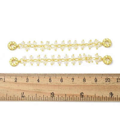 Brass Clear Cubic Zirconia Chain Tassel European Safety Chain Charms KK-A236-06G-1
