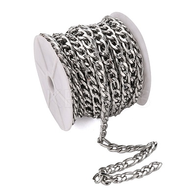 Tarnish Resistant 304 Stainless Steel Mother-Son Figaro Chains CHS-A003H-2.3NK-1