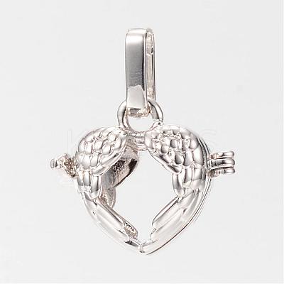 Rack Plating Brass Cage Pendants KK-S309-10P-1