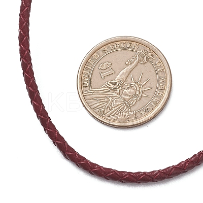 3MM Punk Rock Round Braided Leather Cord Necklaces NJEW-JN05861-01-1
