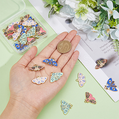 30Pcs 5 Styles Alloy Enamel Pendants ENAM-DC0001-70-1