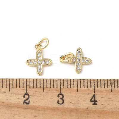 Brass Micro Pave Clear Cubic Zirconia Pendants KK-Q031-31G-02-1