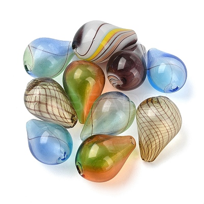 10Pcs 5 Styles Transparent Handmade Blown Glass Globe Beads GLAA-YW0005-75-1