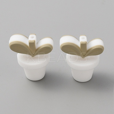 Leaf Pot Food Grade Eco-Friendly Silicone Beads LS-SIL-WH0014-18A-1