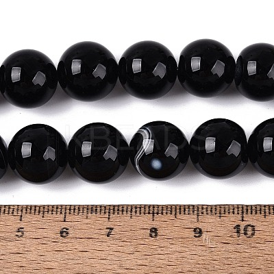 Natural Banded Agate Beads Strands G-Q608-18A-1