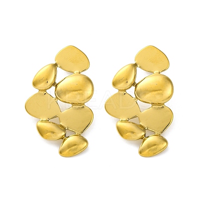 Ion Plating(IP) 304 Stainless Steel Stud Earrings EJEW-K295-15G-1