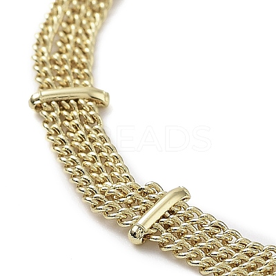 Rack Plating Brass Multi-Strand Necklace Making KK-K364-11G-1