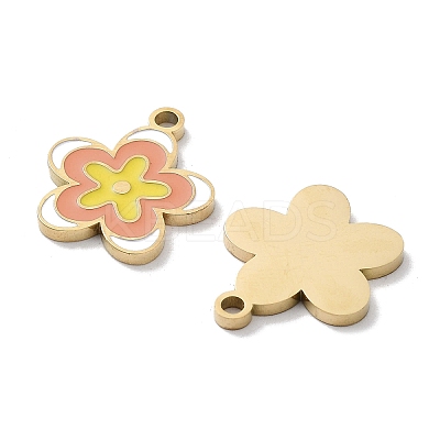 Ion Plating(IP) 304 Stainless Steel Enamel Pendants STAS-P339-16G-02-1