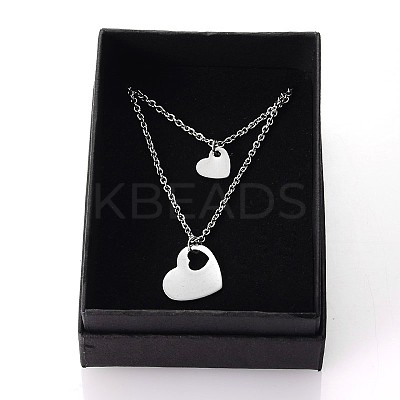 Tarnish Resistant Two Tier Stainless Steel Necklaces NJEW-JN01246-1