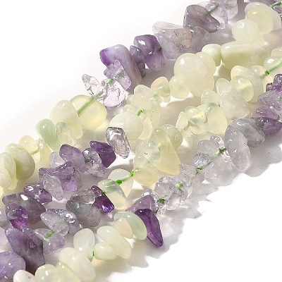 Natural New Jade & Amethyst Beads Strands G-L610-A21-01-1