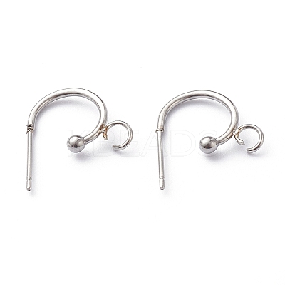 Non-Tarnish 304 Stainless Steel Half Hoop Earrings X-STAS-Z028-B02-P-1