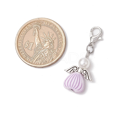 Angel Acrylic & ABS Plastic Imitation Pearl Pendant Decorations HJEW-JM03298-02-1