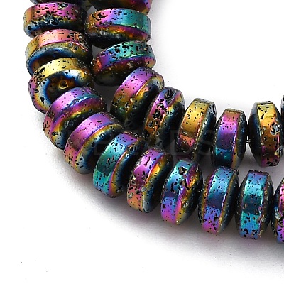 Electroplated Natural Lava Rock Beads Strands G-A256-E01-01J-1