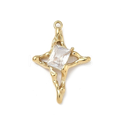 304 Stainless Steel Pave Cubic Zirconia Pendants STAS-U054-03G-1