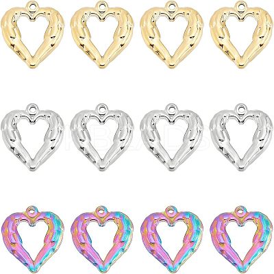 12Pcs 3 Colors PVD Vacuum Plating 304 Stainless Steel Open Pendants STAS-UN0024-63-1
