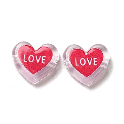 Printed Transparent Acrylic Beads OACR-P017-B04-1