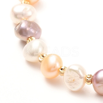 Natural Pearl Beads Adjustable Slider Bracelet for Girl Women Gift BJEW-JB06820-02-1